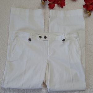 Womens White Pants Stretch Authentic Old Navy Wide Straight-Leg Low Waist 14S